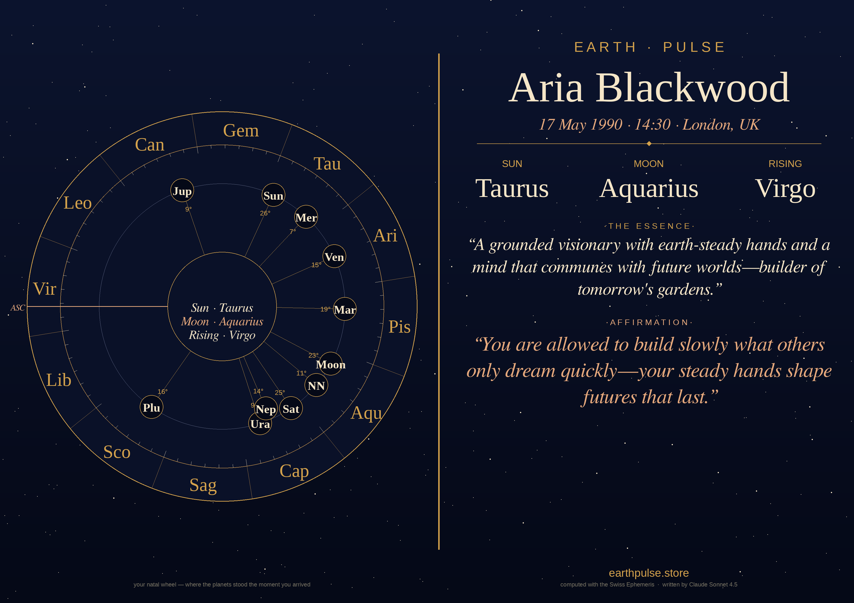 Sample Cosmic Birth Chart poster